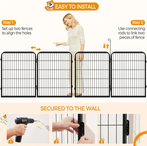 Vista 5 de Topeakmart Corralito para perros al aire libre, corralito de ejercicio portátil para interiores y mascotas, para patio, caravana, camping, 32