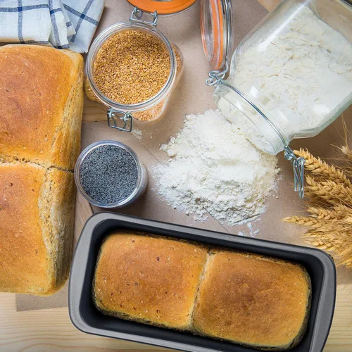 Vista 6 de Patelai Paquete de 4 moldes pequeños para hornear pan, antiadherentes, bandeja rectangular para hornear, molde para tostadas