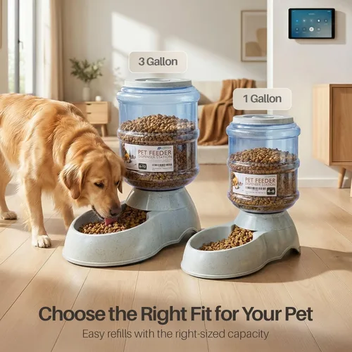 Vista 7 de Bol para mascotas con sistema dispensador automático y almacenamiento de alimento seco, de Flexzion