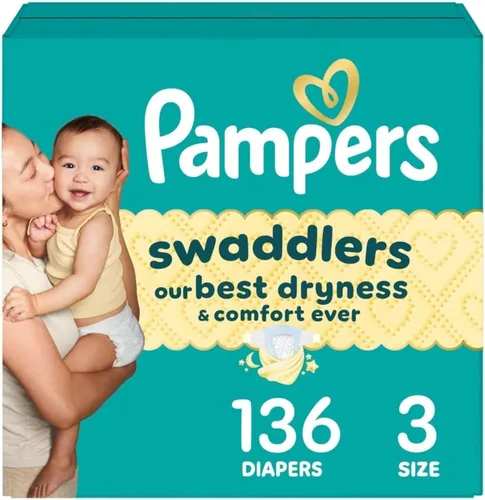 Vista 22 de Pampers Swaddlers - Pañales desechables muy suaves para bebé talla 8, 38
