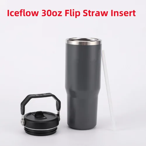 Vista 3 de Popote de repuesto para Stanley Iceflow de 30 onzas (solamente), popotes transparentes reutilizables compatibles con Stanley IceFlow Flip de 30