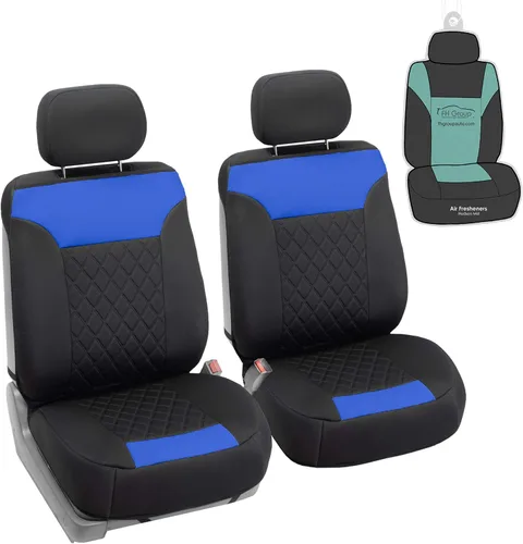 Vista 13 de FH Group Funda de Asiento de Coche - Paquete de 2 Fundas de Asiento para Coches, Camiones, SUV, Cojines de Asiento de Coche Neosupreme Beige Negro