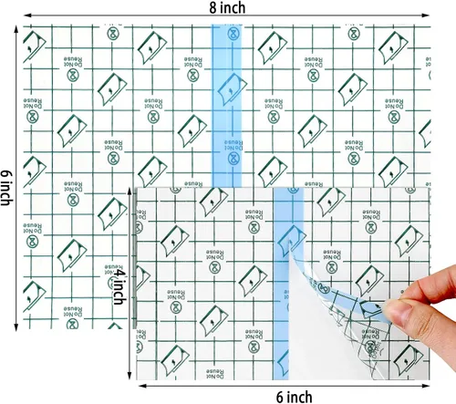 Vista 2 de Nuanchu 50 unidades de vendaje de cuidado posterior de tatuajes impermeable película transparente aderezo ducha parche impermeable elástico cinta