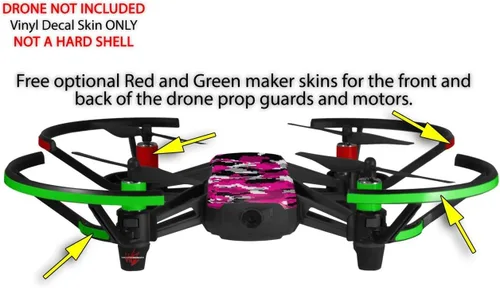 Vista 3 de Skin Wrap 2 Pack para DJI Ryze Tello Drone wraptorcamo caliente rosa de camuflaje Digital Drone No Incluidas