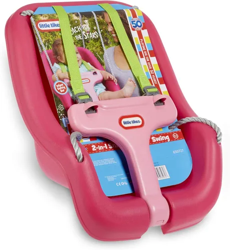 Vista 5 de Little Tikes Columpio 2-en-1 ajustado y seguro, Magenta