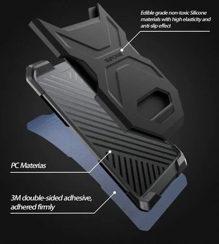 Vista 3 de SUPCASE Billetera adhesiva delgada, (2 unidades) ultra fina de silicona para tarjetas de crédito, compatible con la mayoría de teléfonos