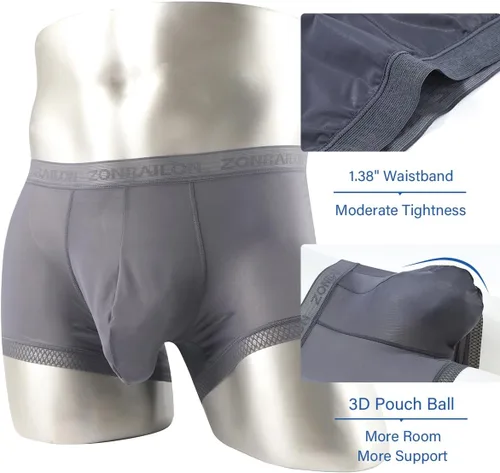 Vista 4 de Boxers de seda de hielo para hombre, sexy, transparente, sin costuras, ropa interior súper fina para tronco