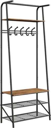 Vista 8 de Perchero para zapatos con 5 ganchos, árboles de entrada con almacenamiento, organizador multifuncional de pasillo, muebles decorativos de aspecto