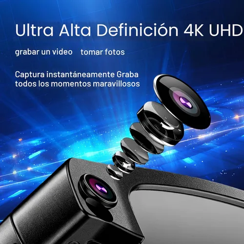 Vista 4 de Lentes inteligentes AI con cámara, grabación de video HD de 8 MP, traducción en tiempo real, asistente de voz, gafas de cámara, gafas AI, audio