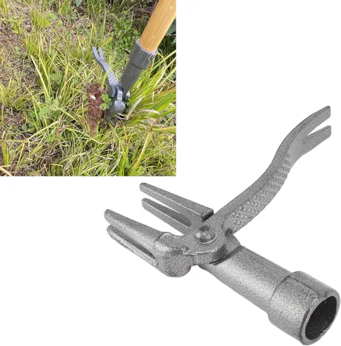 Vista 6 de Herramienta extractor de malezas Hierro Stand Up Extractor de malezas Mango largo Tubo de acero extraíble Jardinería Césped Patio Eliminar