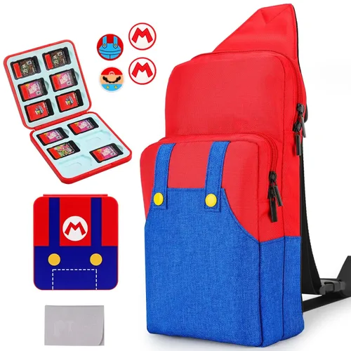 Owngen Cute Travel Bag for Nintendo SwitchLiteOLED, Portable Gaming Sling Chest Shoulder Crossbody Carrying Accessories Storage Backpack with Cute
