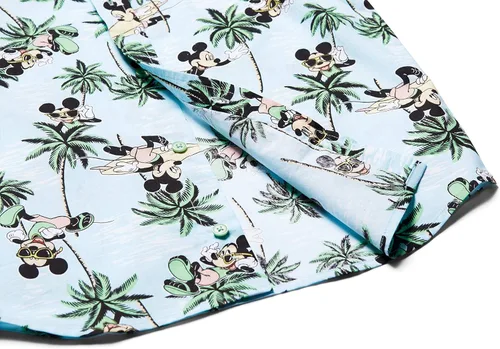 Vista 5 de Disney Pixar Toy Story - Camisa de vestir hawaiana con botones y botones de Mickey Mouse de Simba Lilo Stitch Azul-cielo
