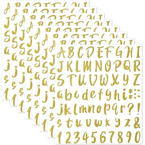 Vista 15 de 576 piezas de 8 hojas de calcomanías de letras de graduación, letras de vinilo autoadhesivas, calcomanías de números del alfabeto, calcomanías