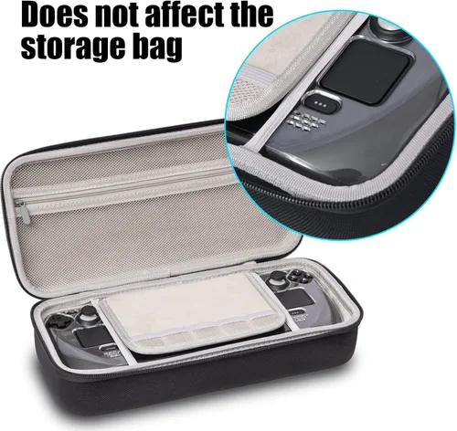 Vista 4 de Stream Deck - Funda de transporte para baraja de vapor funda protectora rígida portátil de viaje con bolsillos para accesorios y fundas de juego