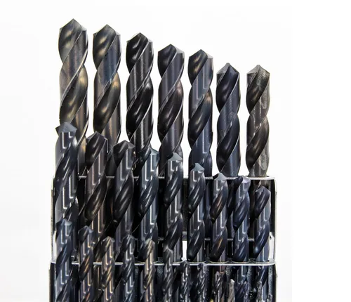 Drill America Q/T29J-SET Juego de brocas HSS en caja de metal, 1/16-1/2 x 64