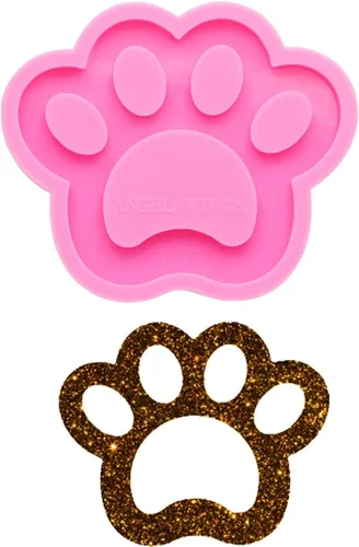 Vista 11 de Kit de 34 moldes de resina epoxi, corazón de cinta de amor con estampado de patas, moldes de silicona para moldes de resina epoxi con agujero, 4