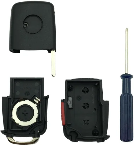 Vista 4 de Estuche de reemplazo para llave con mando a distancia para 3+1 botones para VW Volkswagen Jetta Passat Golf Beetle Rabbit GTI CC EOS, control remoto