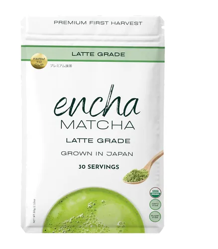 Vista 16 de Encha Matcha Latte Powder - Polvo de colágeno matcha keto con proteínas, primera cosecha, macha japonesa premium, 5.3 onzas