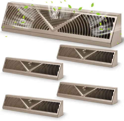 Vista 26 de Yaocom Paquete de 2 Rejillas de Registro de Zócalo Tamaño de Abertura de Conducto de 15 Pulgadas Cubiertas de Ventilación para Difusor de Piso