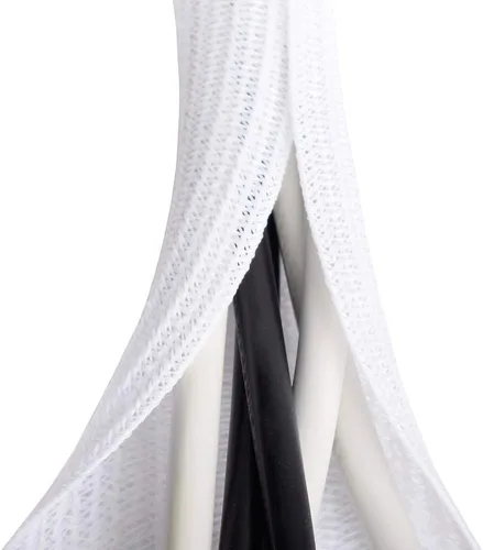 Vista 15 de ZhiYo Funda de cable de 6.6 pies a 1 pulgada, tubo protector de cable para mascotas, envoltura de cable de PC, funda de gestión de cables de Negro