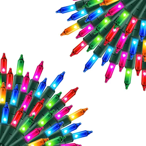 Vista 12 de Uptotop Guirnalda de luces navideñas de 100 unidades, tira de luces de 20 pies enchufables impermeables para decoraciones de fiesta de carnaval