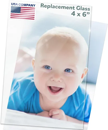 MIFFLIN -USA - Hojas de repuesto de vidrio para marco de fotos, 4 x 6 pulgadas, transparente, paquete de 2 - Marco de fotos de alta definición real