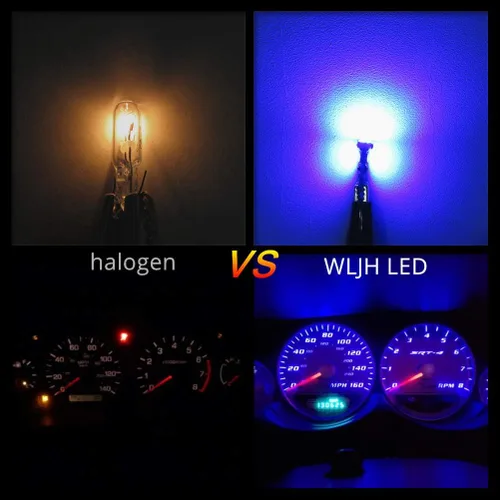 Vista 9 de WLJH Canbus - Enchufe de bloqueo giratorio ultra brillante Pc74 T5 2721 73 74 Led 7Smd 4014 Chip Instrumento de Coche Medidor de Panel Indicador Azul