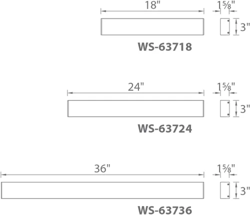 Vista 2 de Tira de 18 pulgadas LED para tocador de baño o lámpara de pared de 3000 K en aluminio cepillado