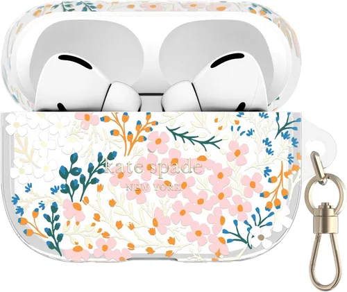 Vista 20 de Kate Spade New York Estuche Protector para AirPods Pro con Anillo Llavero - Puntos Cereza, Compatible con AirPods Pro de 2ª / 1ª