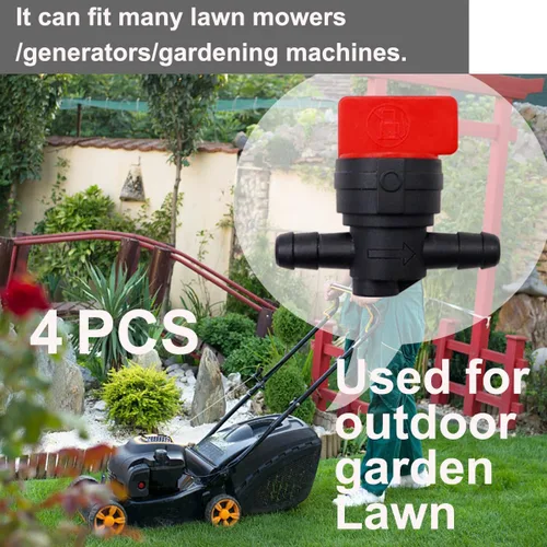 Vista 3 de Taiss Válvula de cierre de combustible de 1/4 pulgadas, 4 válvulas de cierre de motor pequeño de 1/4 pulgadas de línea de combustible de gas