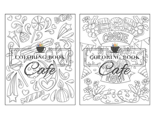 Vista 5 de Sweet Treats Coloring Book for Adults Cute Dessert Designs with Ice Cream, Cupcakes, Cookies, Chocolate, Waffles and More!