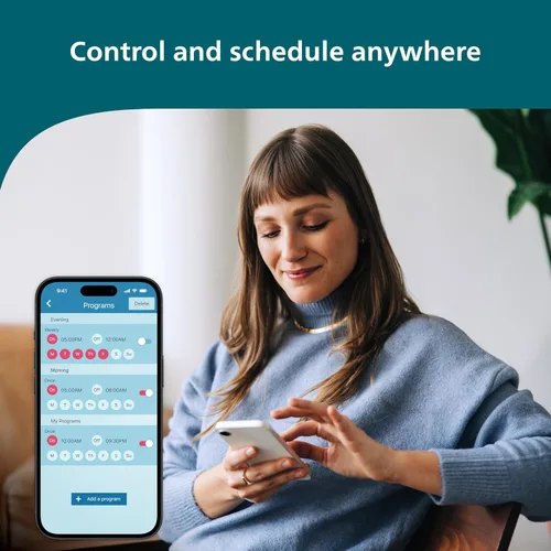 Vista 5 de Philips Indoor Matter Smart Plug, WiFi, funciona con Apple HomeKit, Alexa, Google Home y SmartThings (paquete de 1)