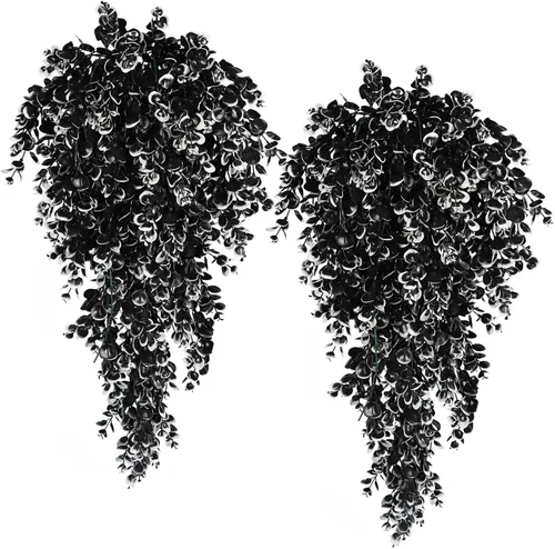 Vista 13 de RECUTMS Paquete de 6 Plantas Artificiales Plantas Colgantes Artificiales Follaje de Hoja de Eucalipto Falso Planta de Eucalipto Colgante Falsa
