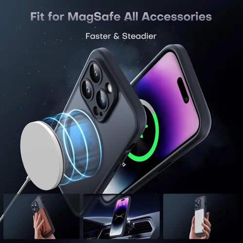 Vista 35 de TOCOL Funda para iPhone 11, compatible con Magsafe, protección completa de cámara, imanes integrados, protección contra caídas, funda translúcida