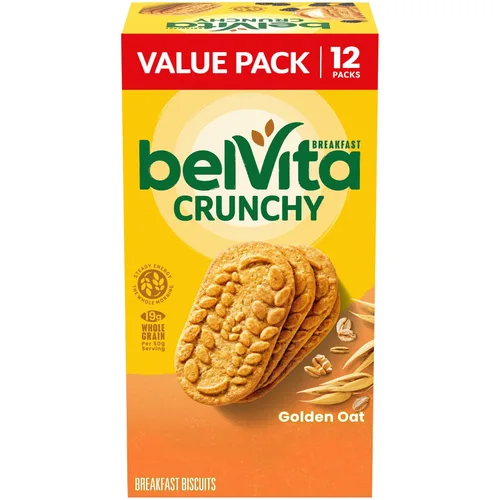 belVita Barras de Desayuno, Avena Dorada, Paquete de Valor, 12 Paquetes (4 Galletas por Paquete)