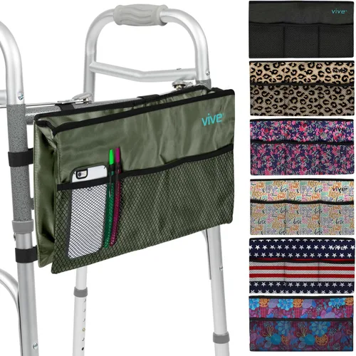 Vista 19 de Bolsa para andador Vive - Bolsa de cesta para silla de ruedas con accesorios (resistente al agua) - Accesorio de caddy para personas mayores