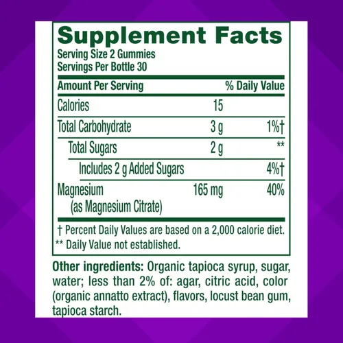 Vista 4 de vitafusion Suplemento de gomitas de magnesio, aporta calma a tu rutina vitamínica, sabor cítrico tropical, 60 gomitas