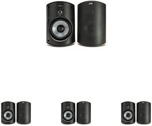 Vista 23 de Polk Audio Atrium 8 Altavoz para exteriores con potentes graves (cada uno, negro), durabilidad para todo tipo de clima, amplia cobertura de sonido
