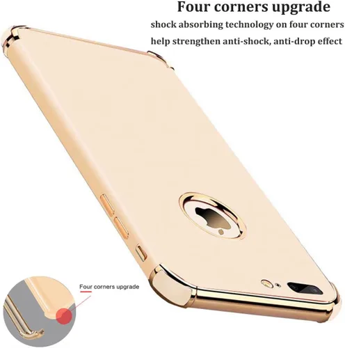 Vista 2 de Funda para iPhone 7 Plus, ultra delgada, flexible, para iPhone 7 Plus, mate, estilos 3 en 1, cubierta de lujo galvanizada compatible con iPhone 7