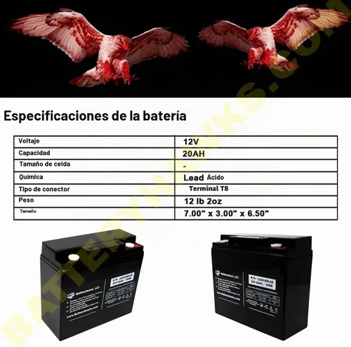 Vista 4 de UB12220 FP12200 PS-12180 12V 20AH T8 Terminales SLA Batería de plomo ácido sellada para alarma Solar UPS Scooter