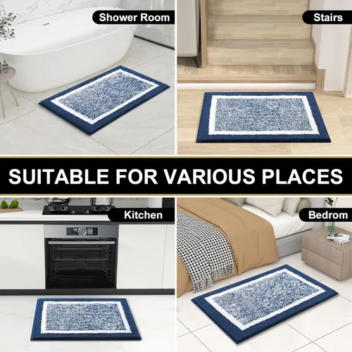 Vista 91 de OLANLY Alfombras de baño 30x20, tapete de baño de microfibra extra suave y absorbente, antideslizante, lavable a máquina, secado rápido, alfombra