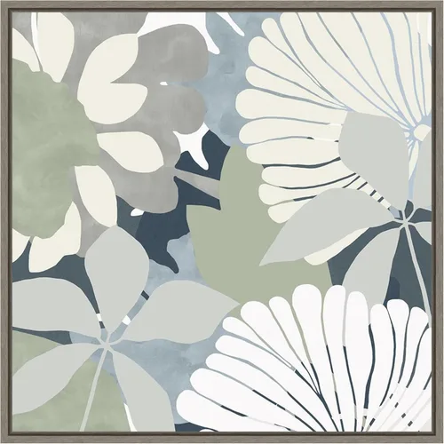 Vista 10 de Amanti Art Framed Canvas Wall Art 30x30 Big Retro Flowers II by Flora Kouta, Framed Wall Art Canvas, Abstract Artwork, Traditional Decor, Large