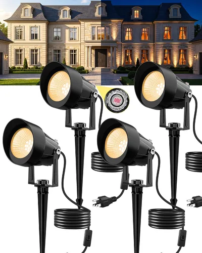 Vista 17 de T-SUN Iluminación exterior del atardecer al amanecer, luces de poste de bandera con fotocélula de encendido y apagado automático, impermeables, LED