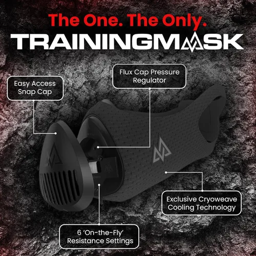 Vista 2 de TRAININGMASK 3.0 Performance Breathing Trainer - Altitude Training Mask for Stamina, Clinically Proven & Patented