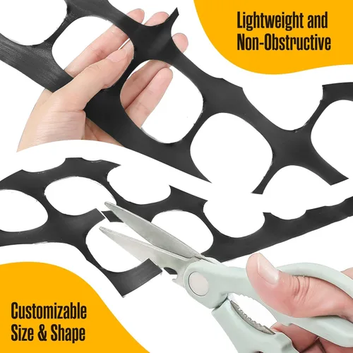 Vista 6 de Houseables Esgrima, Valla temporal, Valla de nieve, 4x100' pies, 10.55 lb/rollo, Esgrima de plástico negro, Red de ciervos, Rollo de malla