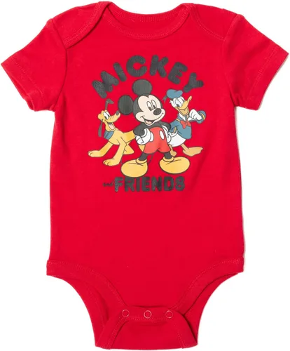 Vista 3 de Disney Mickey Mouse Pluto Donald Duck Baby Bodysuit Pants and Hat 3 Piece Outfit Set Newborn to Infant