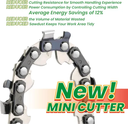 Vista 2 de Cadena de motosierra mini de 6 pulgadas, versión nueva 2024, 6 pulgadas 1/4" de paso LP, calibre.043 pulgadas, 37 eslabones de transmisión, se