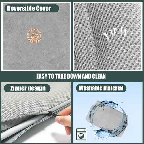Vista 3 de Sunhoo Hamaca para ventana de gato, perchas inalámbricas, alféizar de ventana, asiento de cama, tumbona plegable y estable, con ventosa mejorada