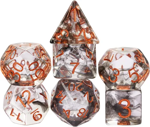 Vista 34 de Juego de 11 dados poliédricos de resina DND, dados de jade D&D para juegos de rol, juego de mesa RPG (verde)