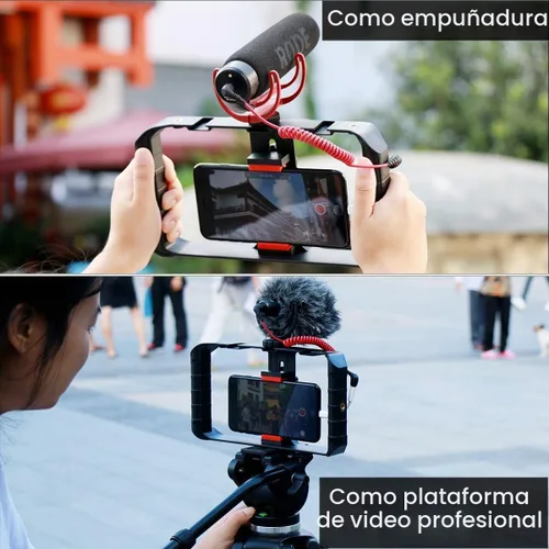 Vista 2 de Ulanzi U Rig Pro Video Rig para iPhone, Estabilizador de Teléfono con Triple Soporte de Zapata Fría, Soporte de Trípode de Teléfono para iPhone 16